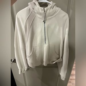 Lululemon Oversized half-zipped cream hoodie